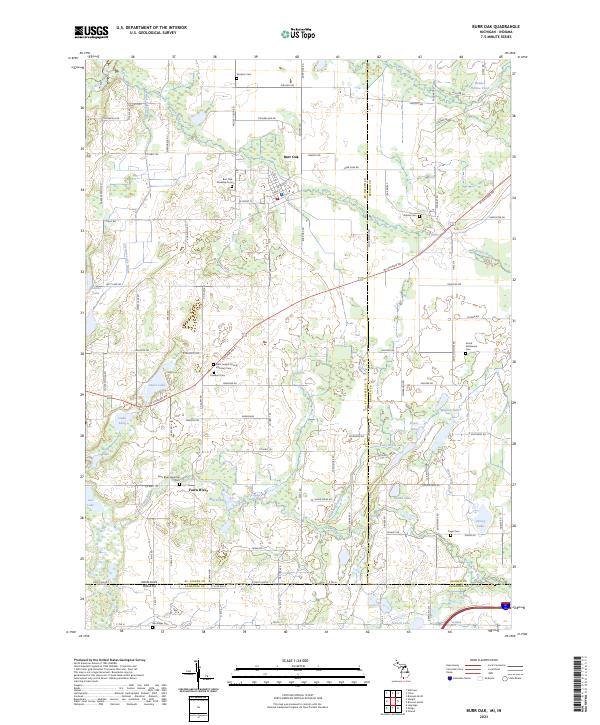 Burr Oak topographic map thumbnail