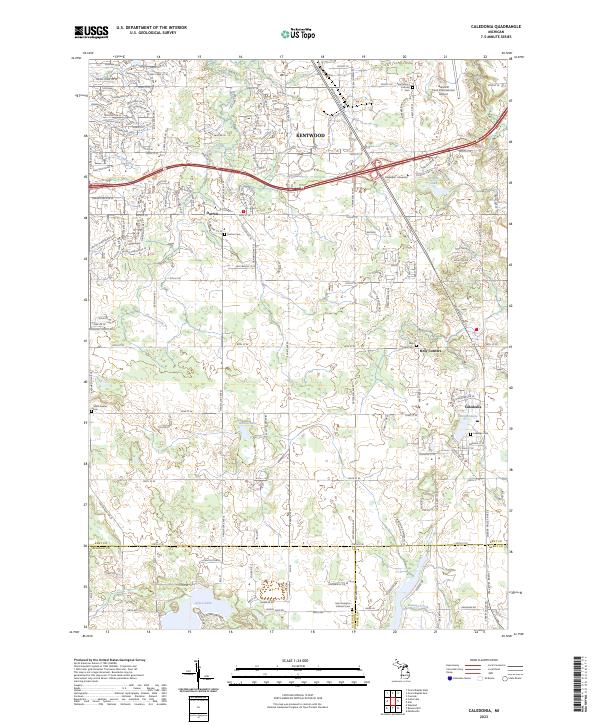 Caledonia topographic map thumbnail