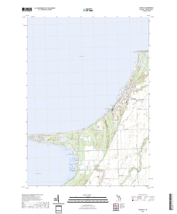 Caseville topographic map thumbnail