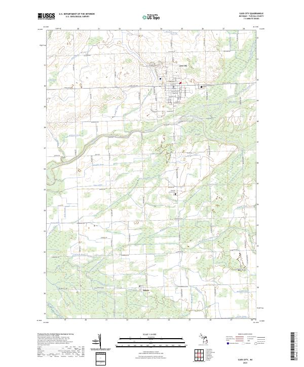 Cass City topographic map thumbnail
