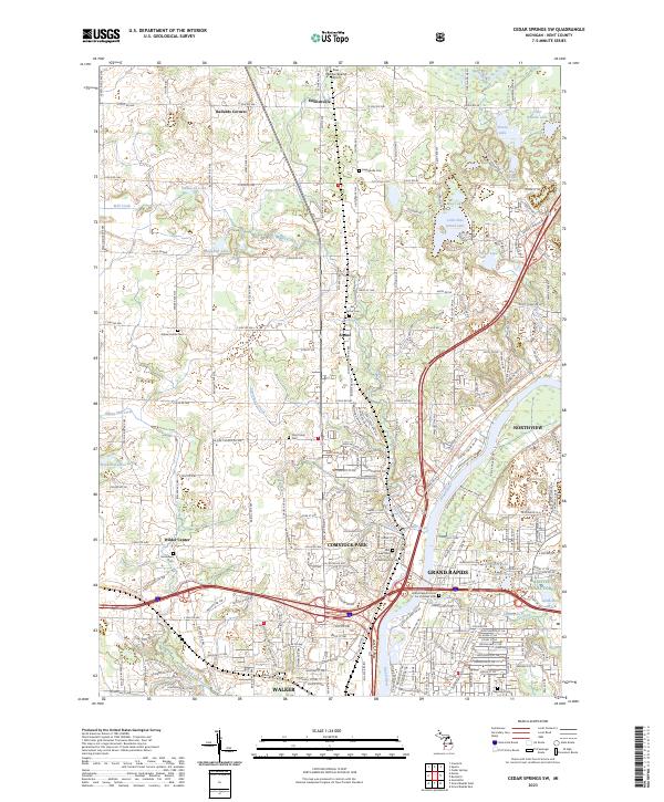 Cedar Springs SW topographic map thumbnail
