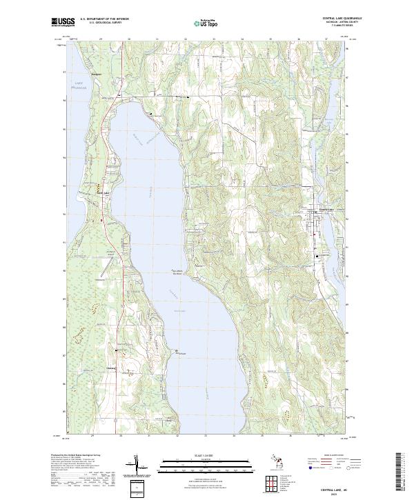 Central Lake topographic map thumbnail