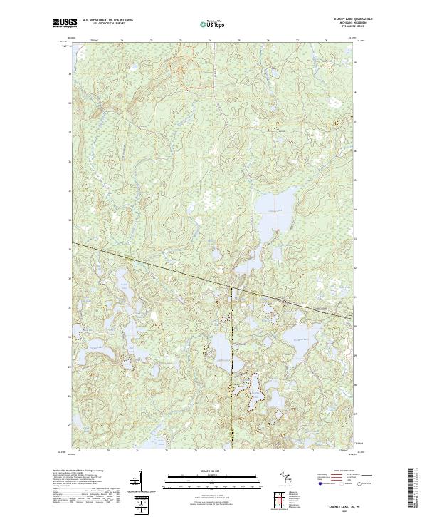 Chaney Lake topographic map thumbnail