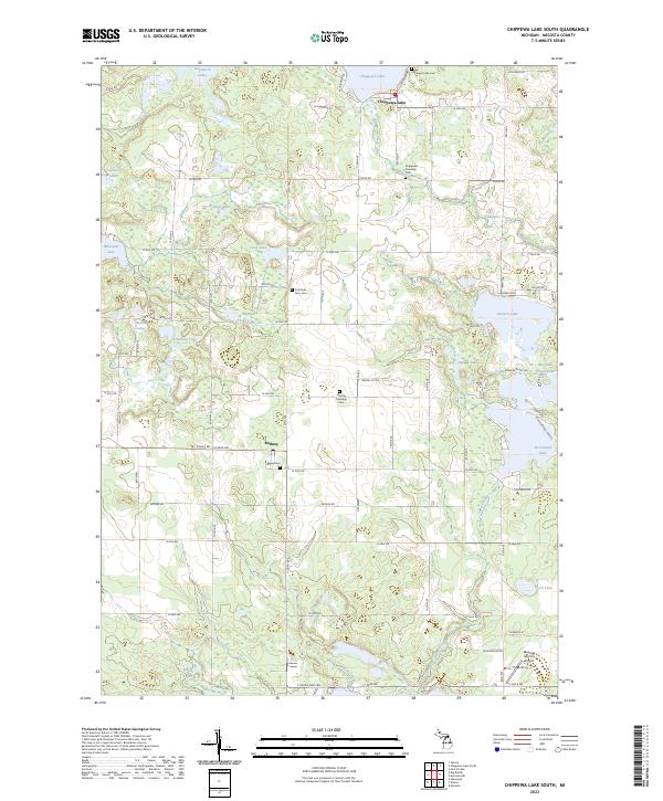 Chippewa Lake South topographic map thumbnail