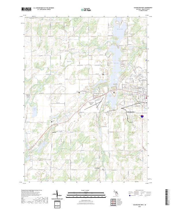 Coldwater West topographic map thumbnail