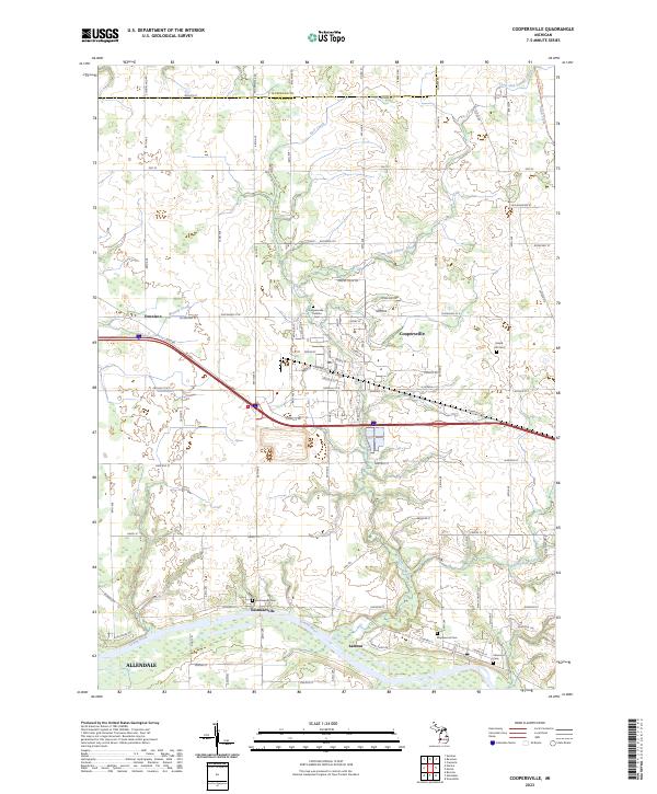 Coopersville topographic map thumbnail