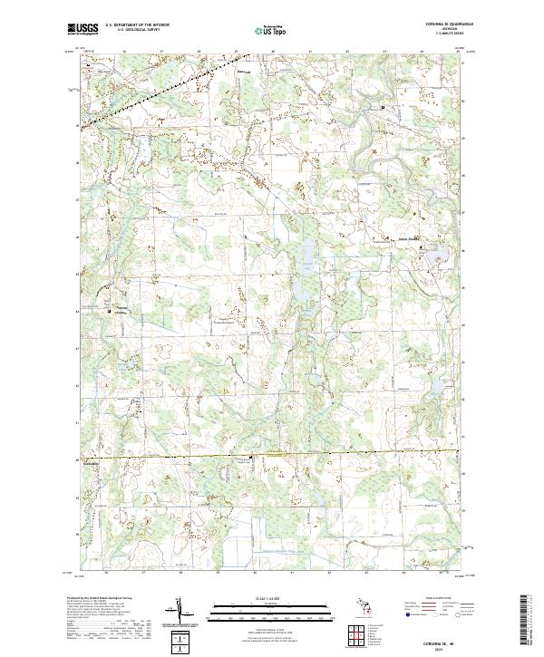 Corunna SE topographic map thumbnail
