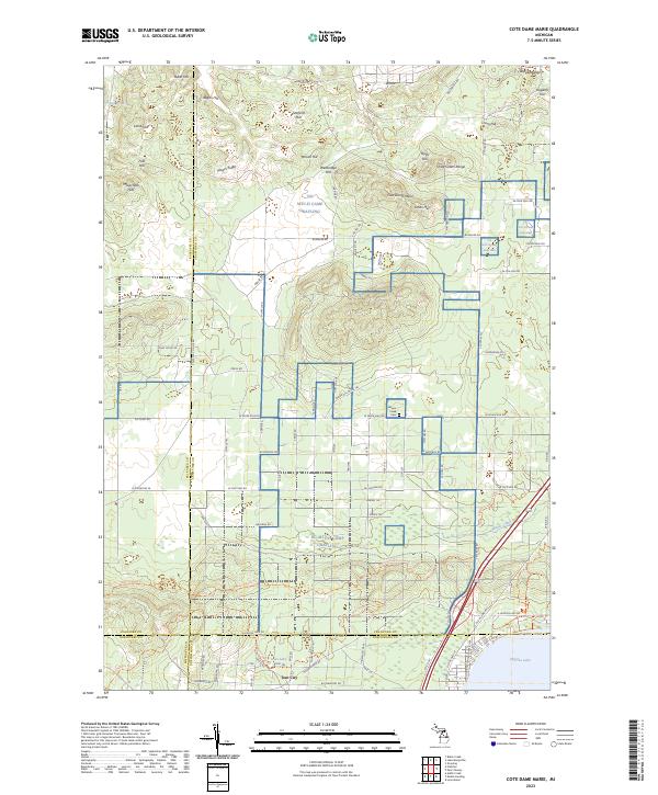 Cote Dame Marie topographic map thumbnail