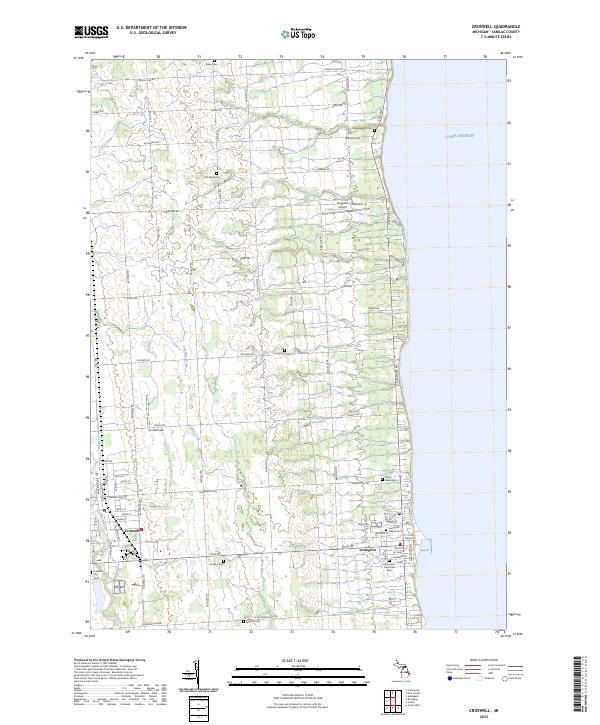 Croswell topographic map thumbnail