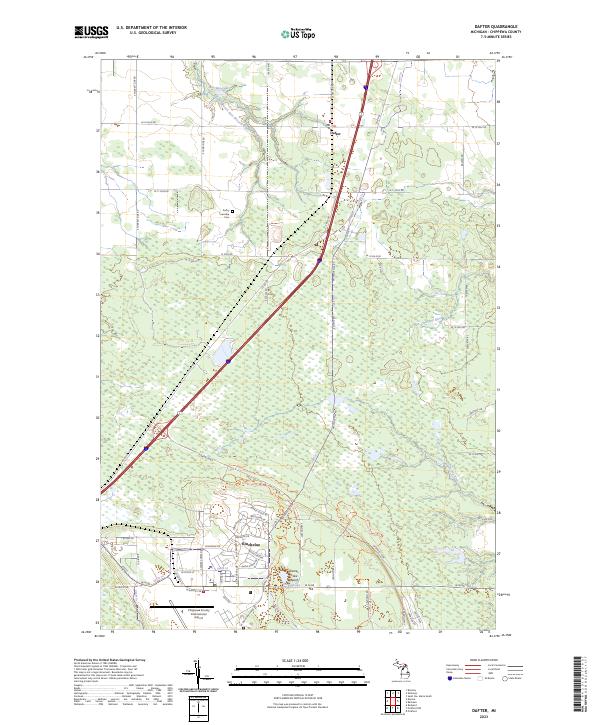 Dafter topographic map thumbnail