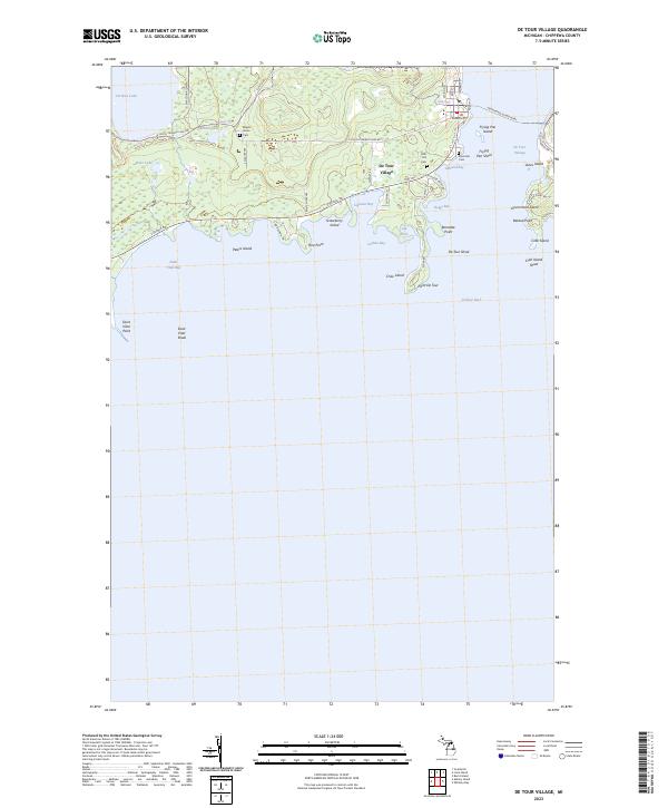 De Tour Village topographic map thumbnail