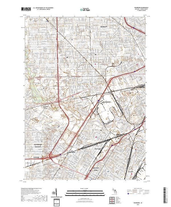 Dearborn topographic map thumbnail