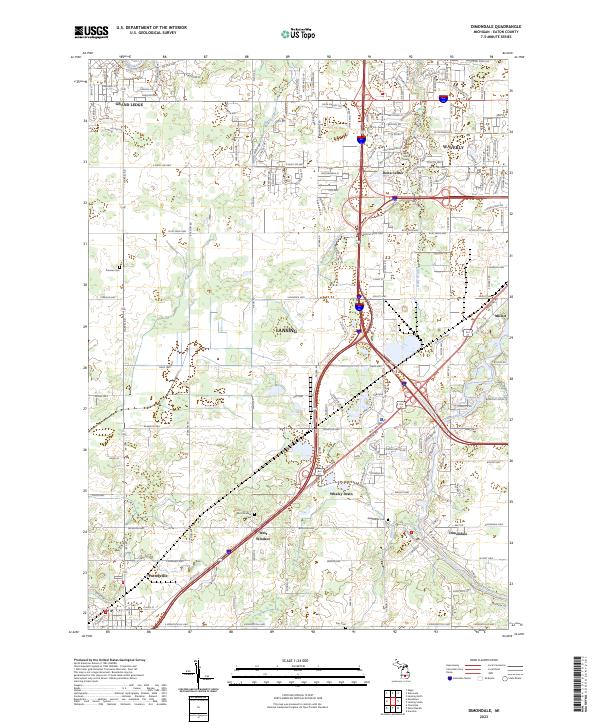 Dimondale topographic map thumbnail