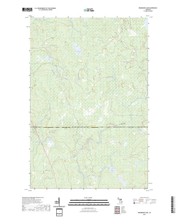 Drummond Lake topographic map thumbnail