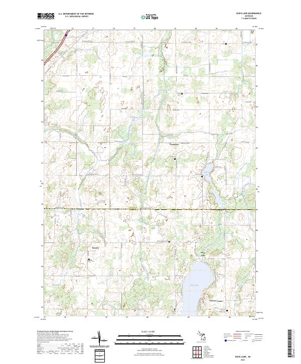 Duck Lake topographic map thumbnail