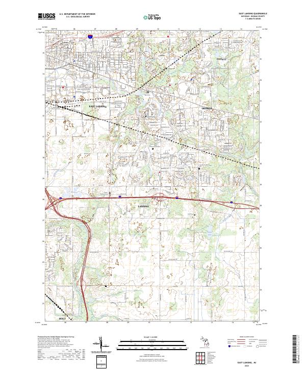East Lansing topographic map thumbnail