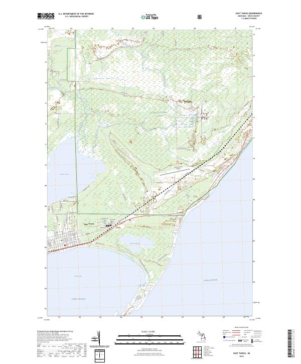 East Tawas topographic map thumbnail