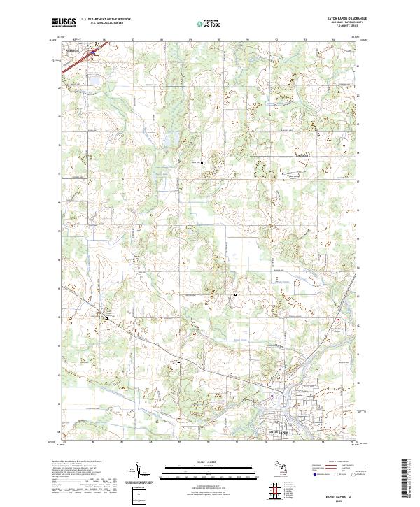 Eaton Rapids topographic map thumbnail