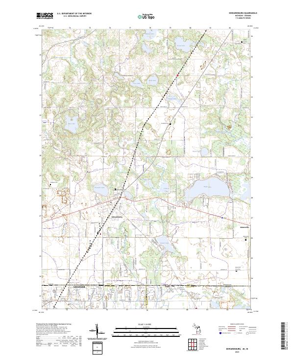 Edwardsburg topographic map thumbnail