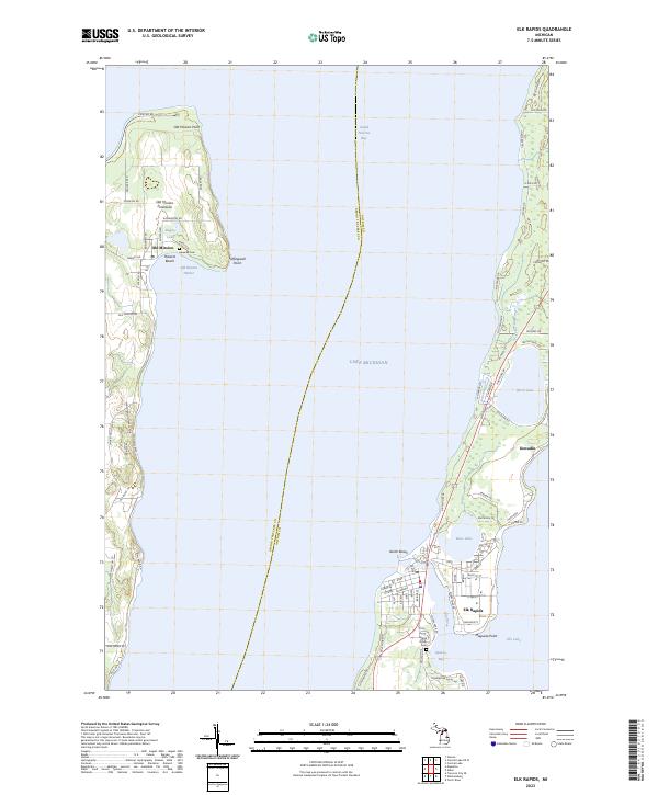 Elk Rapids topographic map thumbnail