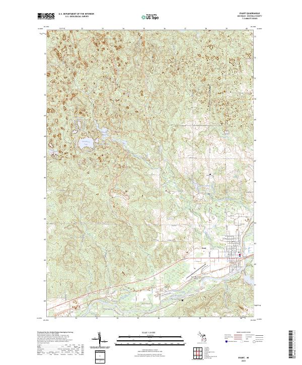 Evart topographic map thumbnail