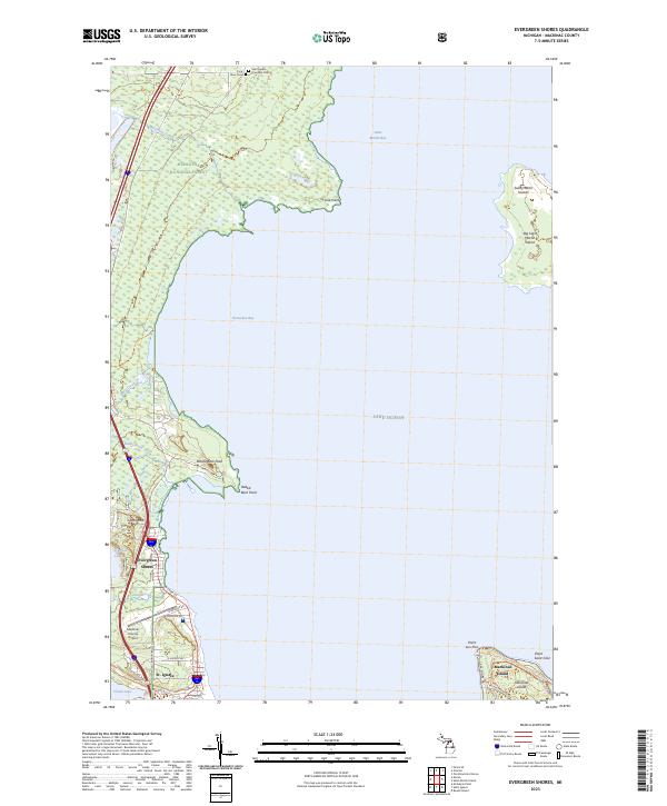 Evergreen Shores topographic map thumbnail