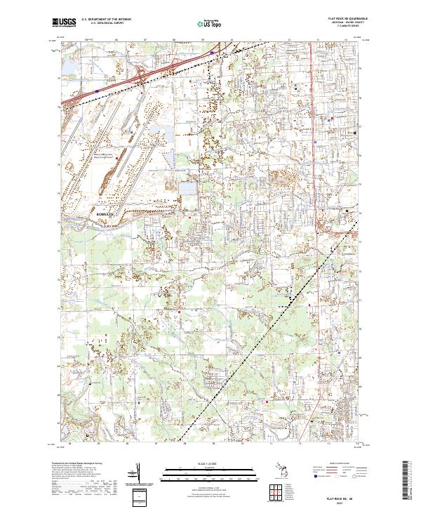 Flat Rock NE topographic map thumbnail