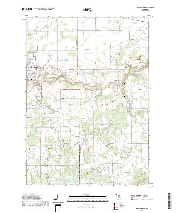 Frankenmuth topographic map thumbnail