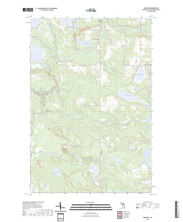 Germfask topographic map thumbnail