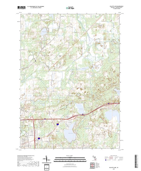 Gilletts Lake topographic map thumbnail