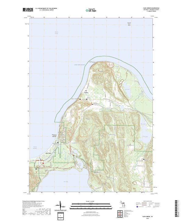 Glen Arbor topographic map thumbnail