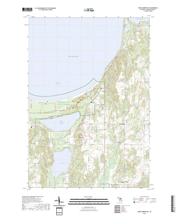 Good Harbor Bay topographic map thumbnail