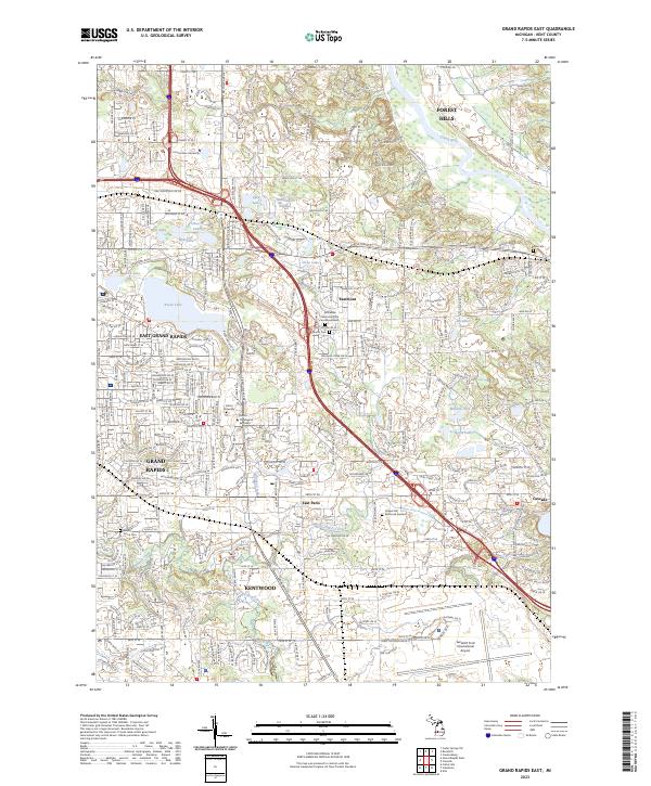 Grand Rapids East topographic map thumbnail