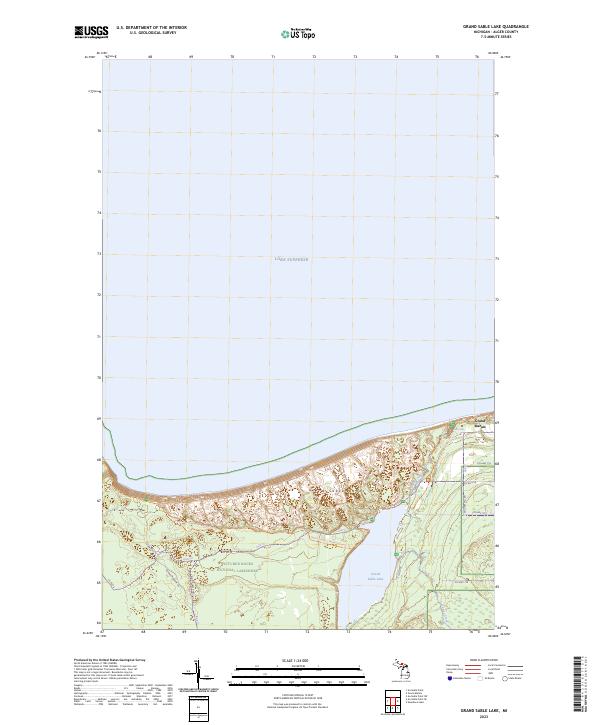Grand Sable Lake topographic map thumbnail