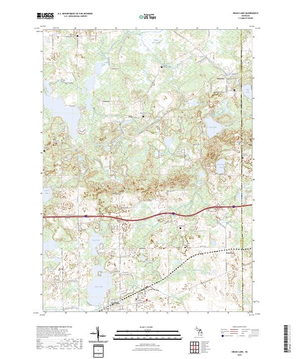 Grass Lake topographic map thumbnail