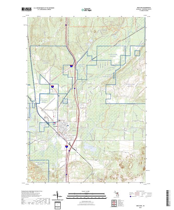 Grayling topographic map thumbnail