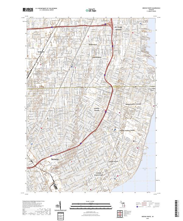 Grosse Pointe topographic map thumbnail