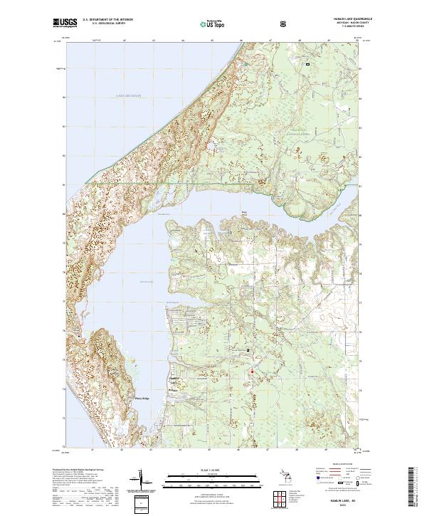 Hamlin Lake topographic map thumbnail