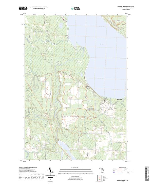 Hangore Heights topographic map thumbnail