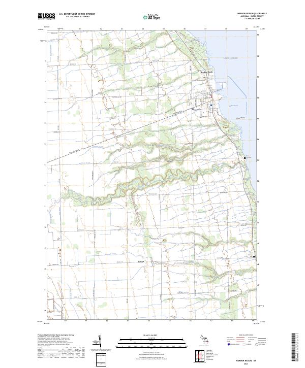 Harbor Beach topographic map thumbnail