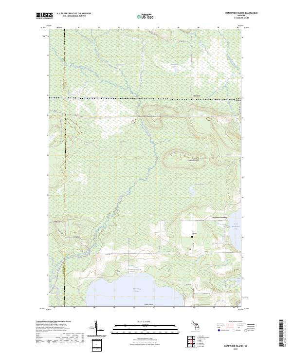 Hardwood Island topographic map thumbnail