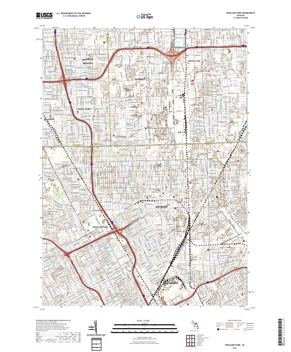 Highland Park topographic map thumbnail