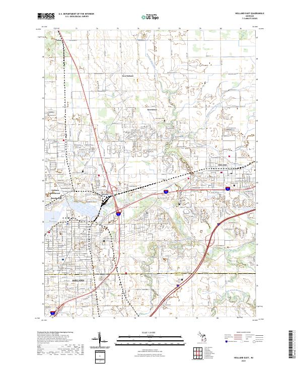 Holland East topographic map thumbnail