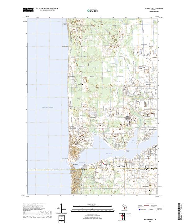 Holland West topographic map thumbnail