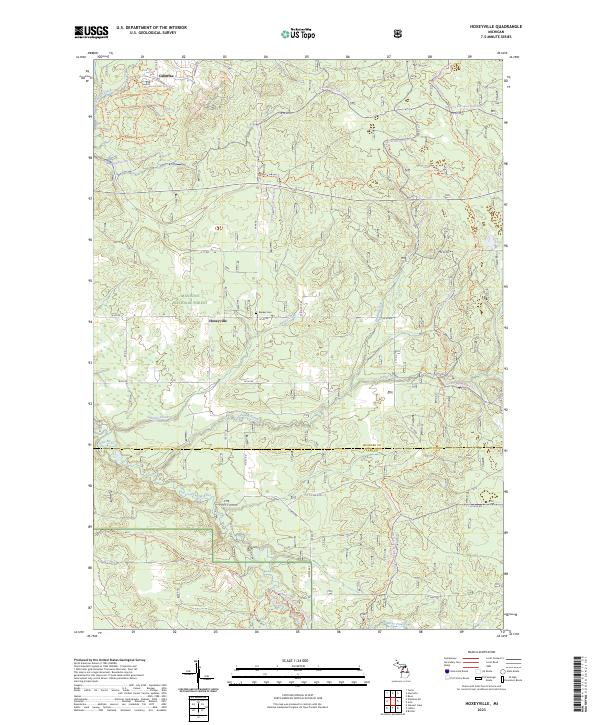 Hoxeyville topographic map thumbnail