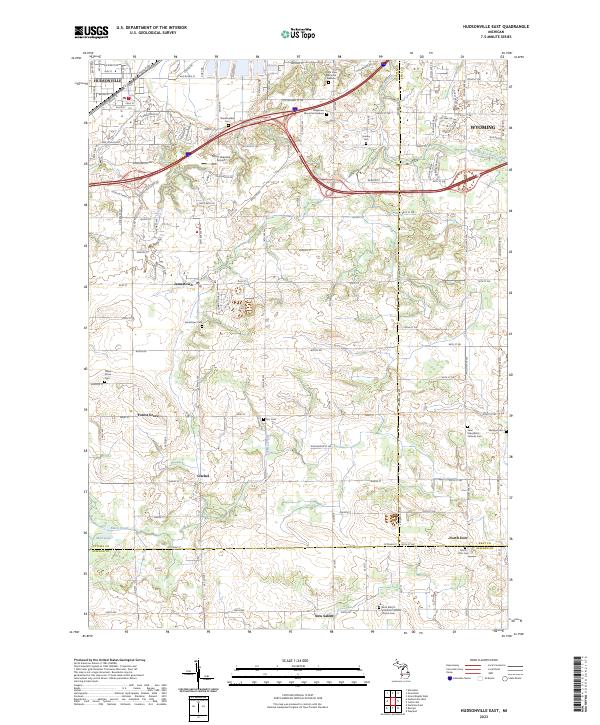 Hudsonville East topographic map thumbnail