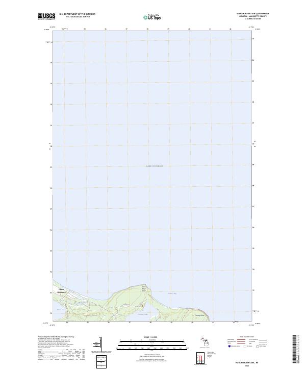 Huron Mountain 2023 topographic map thumbnail