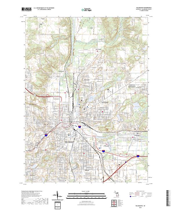 Kalamazoo topographic map thumbnail