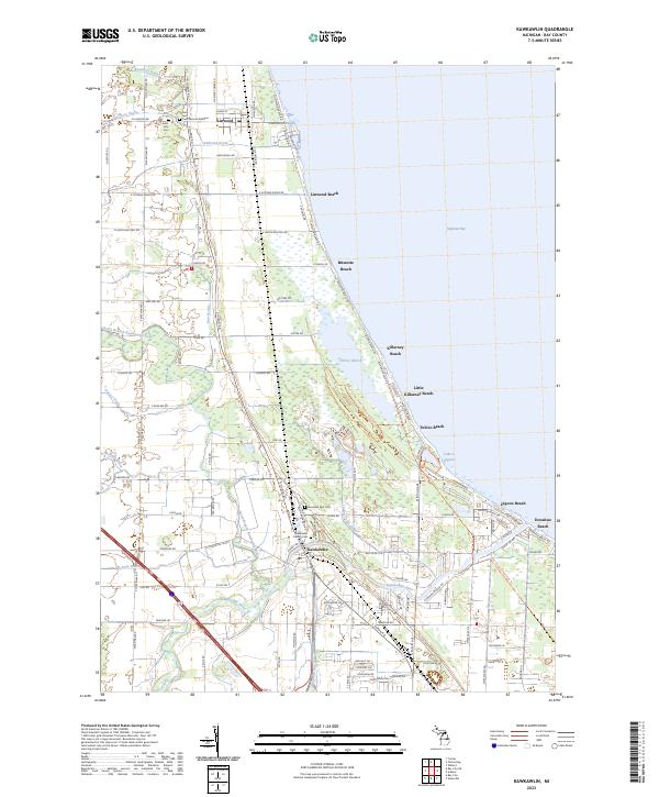 Kawkawlin topographic map thumbnail
