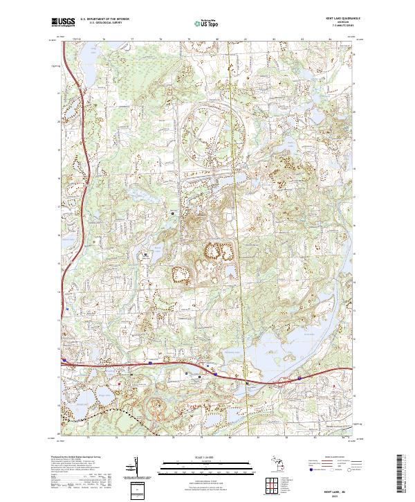 Kent Lake topographic map thumbnail